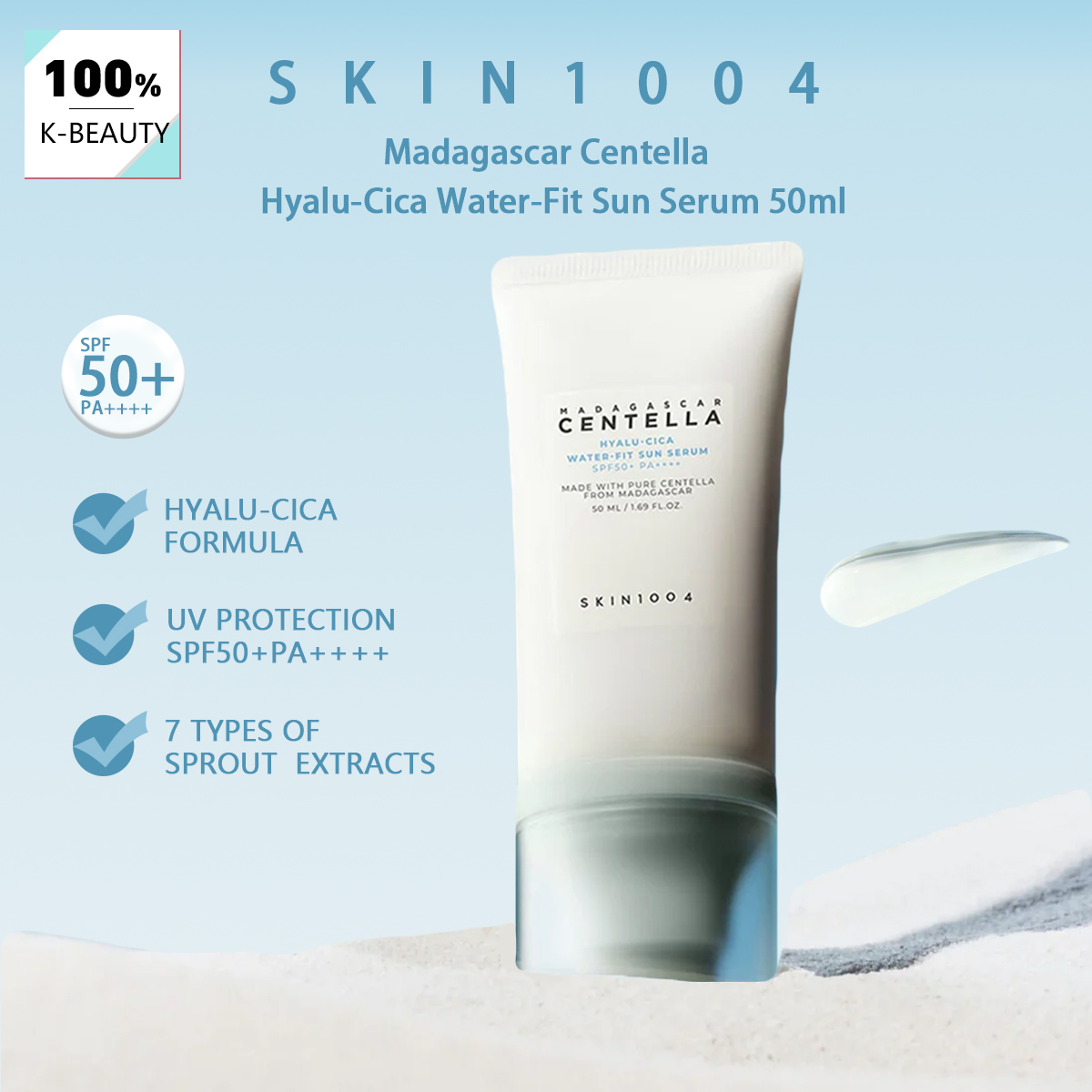Beauty Makeup Korean - SKIN1004 Madagascar Centella Hyalu-Cica Water-Fit Sun