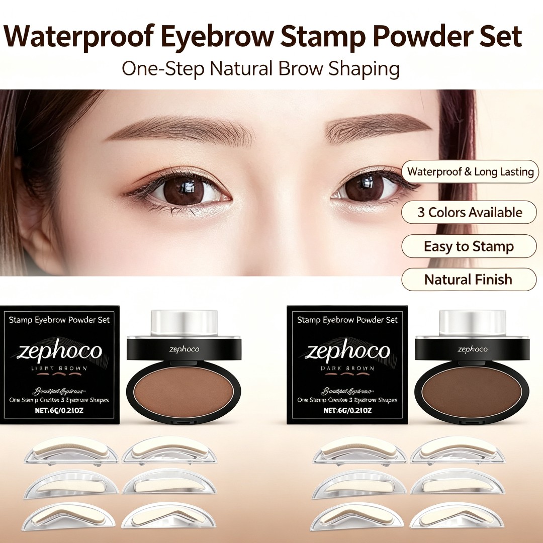Beauty Mark Makeup - Набор для татуажа бровей: водостойкая пудра-штамп,