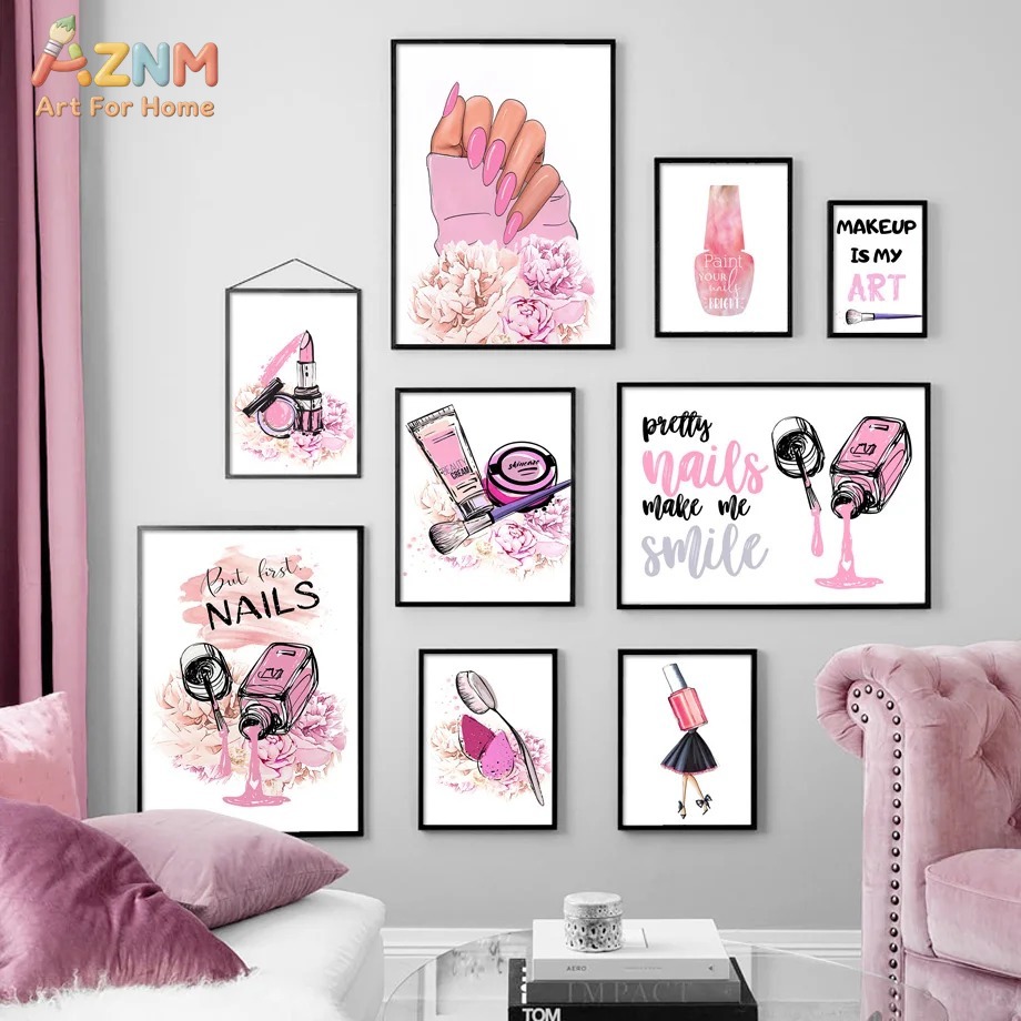 Настенный холст AZNM с розовым – обзор и цена Beauty Of Makeup Quotes