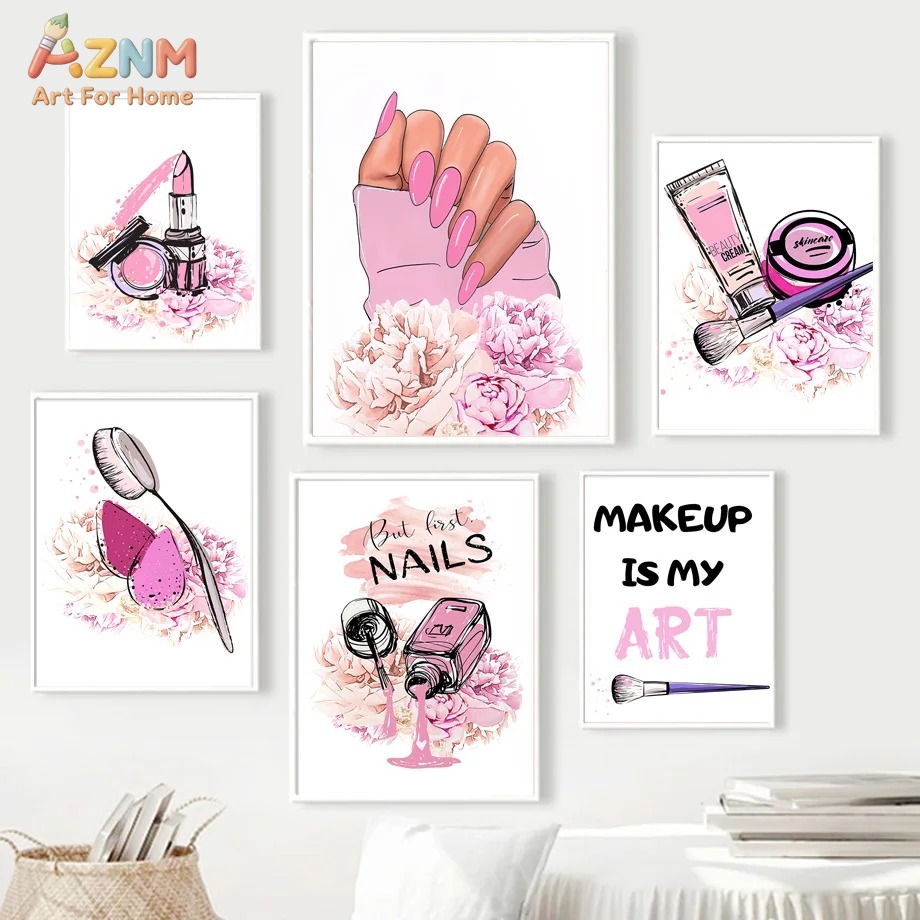 Настенный холст AZNM с розовым – обзор и цена Beauty Of Makeup Quotes